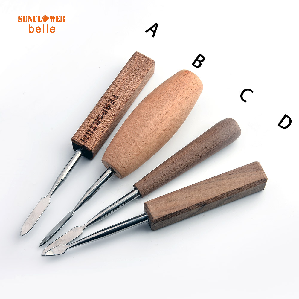 Metal Dabber with wood holder Wax Tool 148mm Colored Dab Smoking accessories for Nail Water Bong