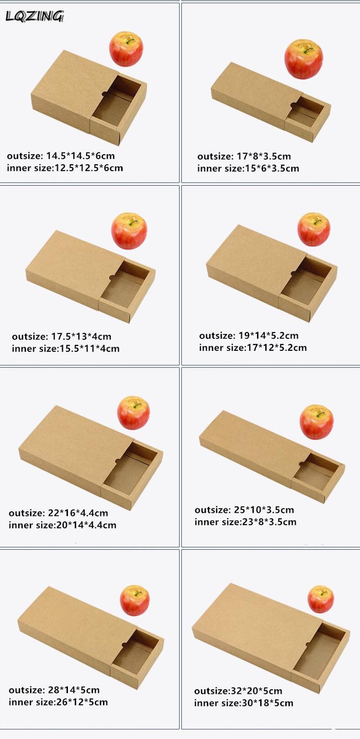 20pcs white/black/kraft packaging for underwear, gift box, sliding shape gift box drawer new year gift 210325
