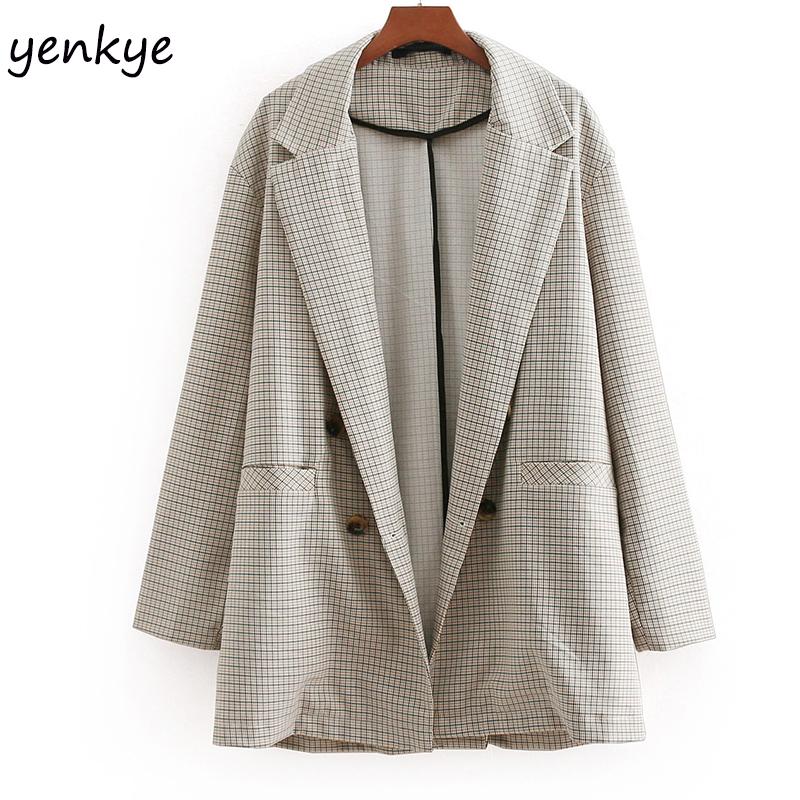 Women' Suits & Blazers European Style Women Vintage Plaid Blazer Feminino Front Double-breasted Button Notched Collar Long Sleeve Casual Of, As pic
Women' Suits & Blazers European Style Women Vintage Plaid Blazer Feminino Front Double-breasted Button Notched Collar Long Sleeve Casual Of, As pic