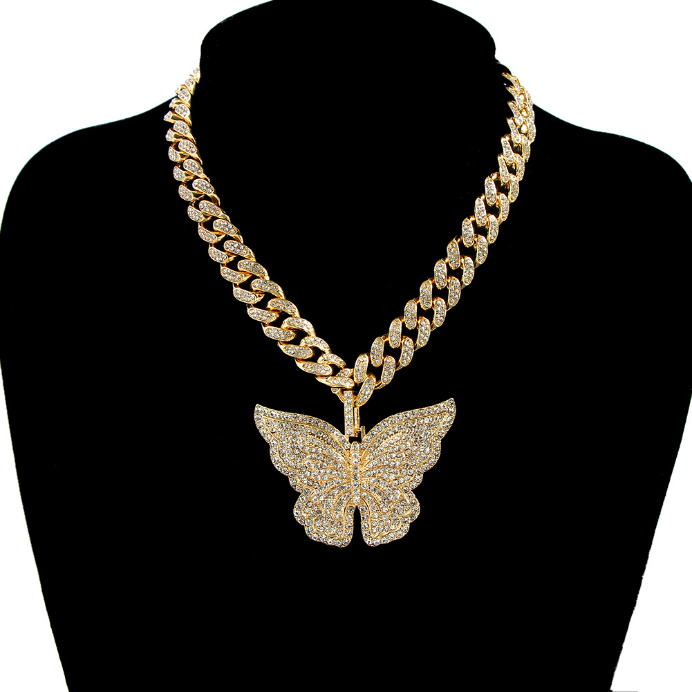 Fashion Shiny Crystal Butterfly Pendant Necklace Neck Chains For Women Miami Curb Cuban Chain Necklace Punk Hip Hop Jewelry Gift X0509
Fashion Shiny Crystal Butterfly Pendant Necklace Neck Chains For Women Miami Curb Cuban Chain Necklace Punk Hip Hop Jewelry Gift X0509