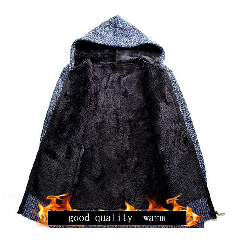 Men's Sweaters Autumn Winter Warm Cashmere Wool Zipper Cardigan Sweaters Man Casual Knitwear Sweatercoat male clothe 210818