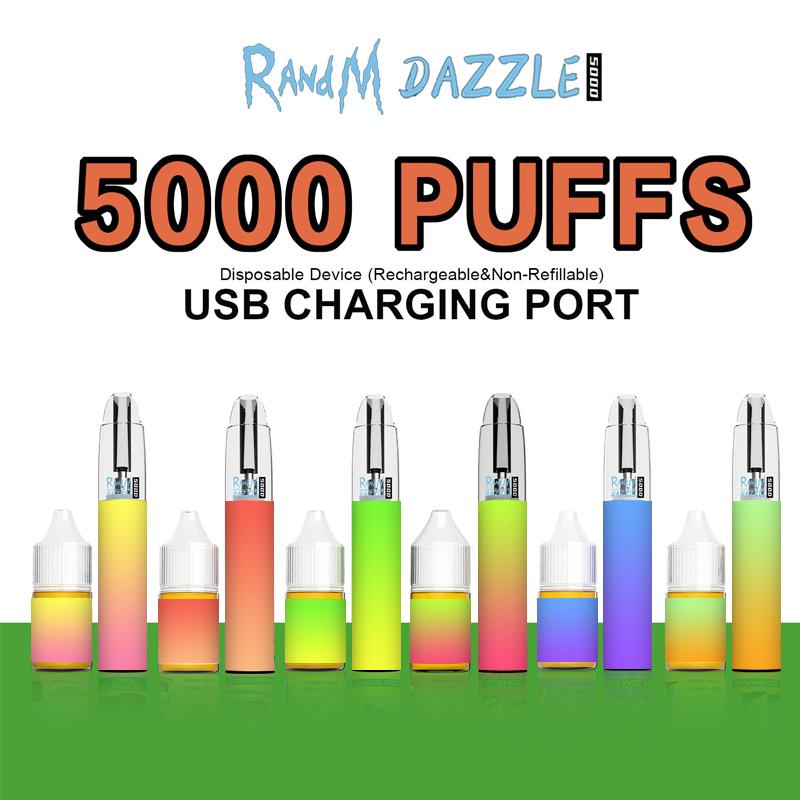 Original RandM Dazzle 5000 Puffs 2% & 5% cigarette Disposable Pod Device with RGB Light 10ml Rechargeable Vape Pen Stick Vapor System
Original RandM Dazzle 5000 Puffs 2% & 5% cigarette Disposable Pod Device with RGB Light 10ml Rechargeable Vape Pen Stick Vapor System