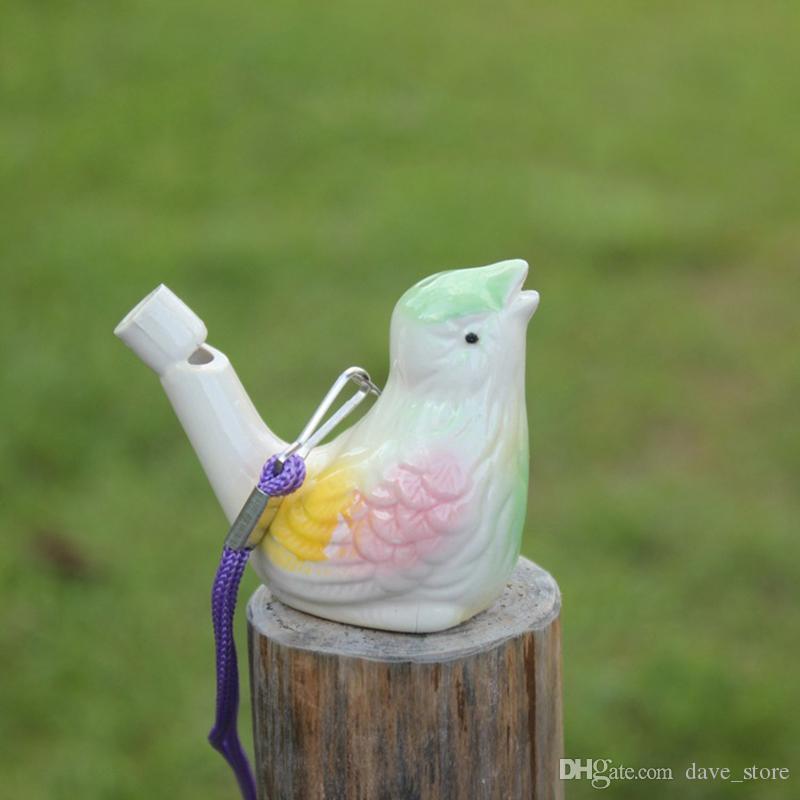 Creative Water Bird Novelty Items Whistle Clay Bird Ceramic Glazed Song Chirps Bathtime Kids Toys Gift Christmas Party Favor Mixed Colors