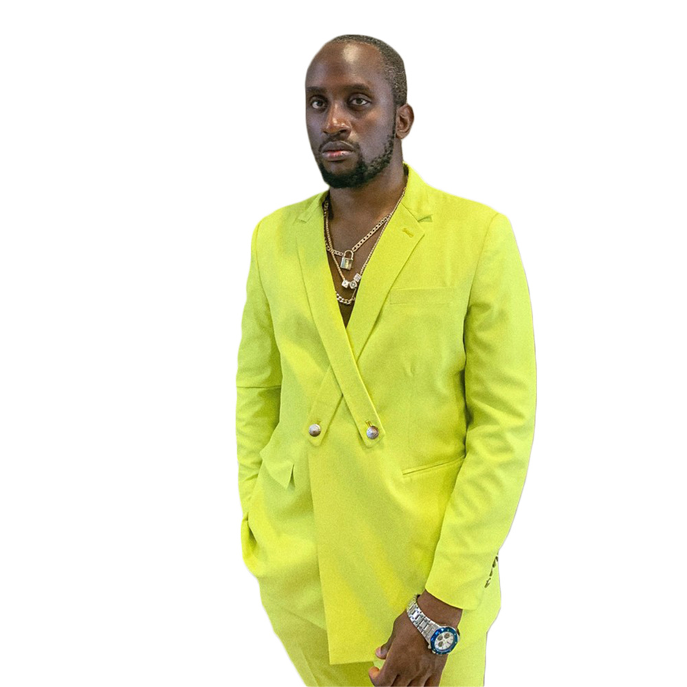 Summer Bright Green Customized Mens Wedding Tuxedos Slim Fit Groom Outfit Dinner Prom Party Blazer 2 Pieces (Jacket+Pants)