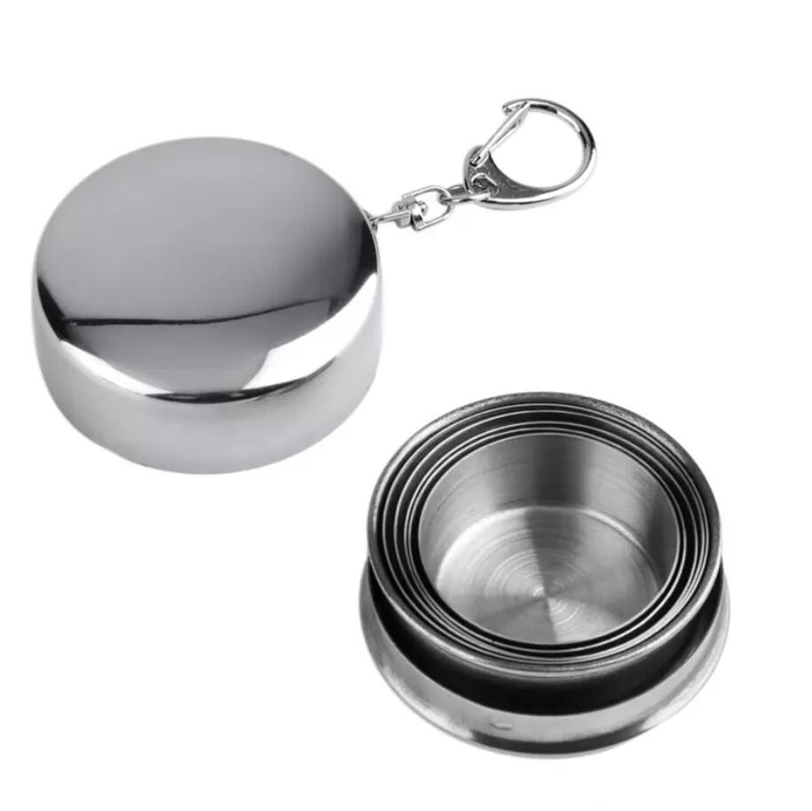 Portable Stainless Steel Foldable Cup Mug 75ml Outdoor Travel Collapsible Telescopic Cup Hiking Camping Water Coffee with Keychain, Silver
Portable Stainless Steel Foldable Cup Mug 75ml Outdoor Travel Collapsible Telescopic Cup Hiking Camping Water Coffee with Keychain, Silver