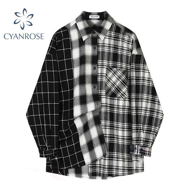 Oversized Plaid Patchwork Blouses Vintage Streetwear Boyfriend Shirt For Ladies Ulzzang Harajuku Long Sleeve Blusas Tops 210721, Picture color
Oversized Plaid Patchwork Blouses Vintage Streetwear Boyfriend Shirt For Ladies Ulzzang Harajuku Long Sleeve Blusas Tops 210721, Picture color