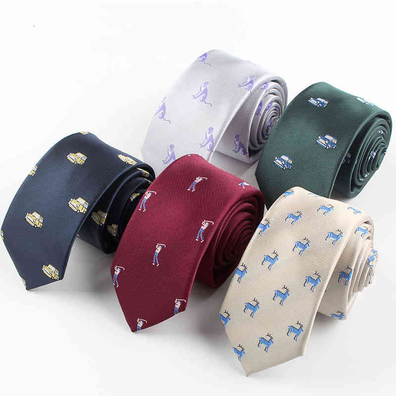 Necktie Scarf Corbata Fashion Casual Korean Narrow Tie 6cm Tuku Hip Hop Cartoon Pattern Jacquard Performance Men's and Women's Gift Box