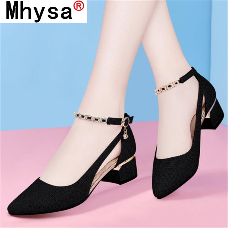 Summer 2021 Women's Shoes Fashion Vintage Buckle Rhinestone Women Pumps Sexy Pointed Fang With Dress Zapatos Mujer, Black 
Summer 2021 Women's Shoes Fashion Vintage Buckle Rhinestone Women Pumps Sexy Pointed Fang With Dress Zapatos Mujer, Black