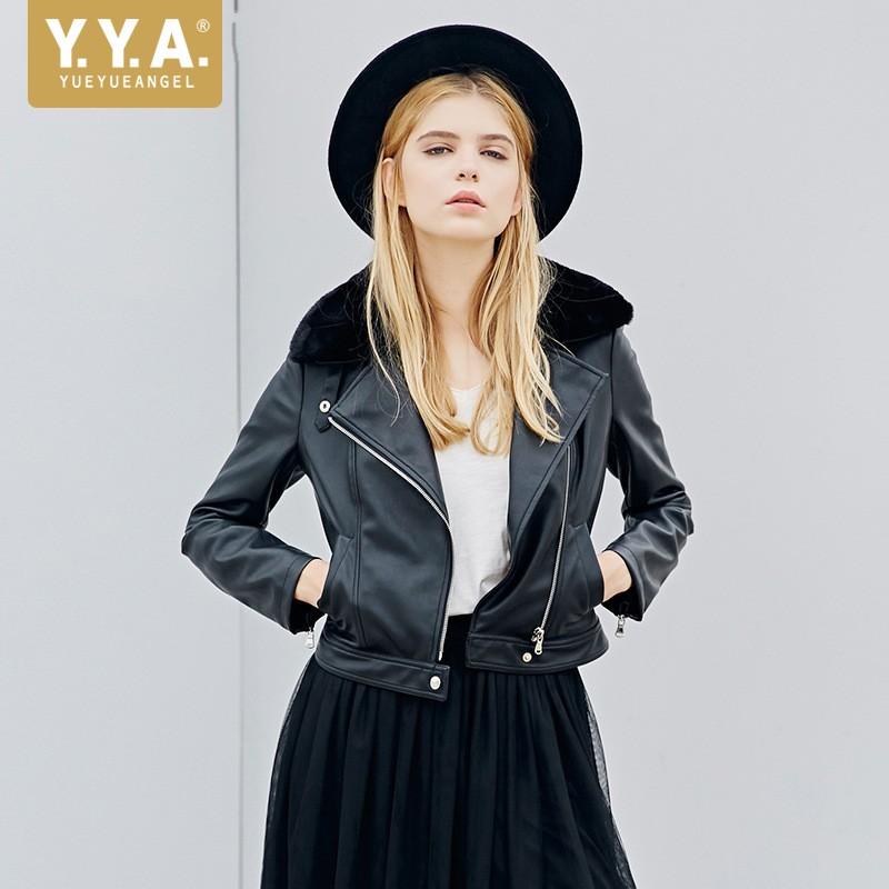 Women's Leather & Faux Fur Collar Women Motocycle Jacket Fashion Long Sleeve Zipper Pu Coats Femme 2021 Autumn Winter Outwear, Black
Women's Leather & Faux Fur Collar Women Motocycle Jacket Fashion Long Sleeve Zipper Pu Coats Femme 2021 Autumn Winter Outwear, Black
