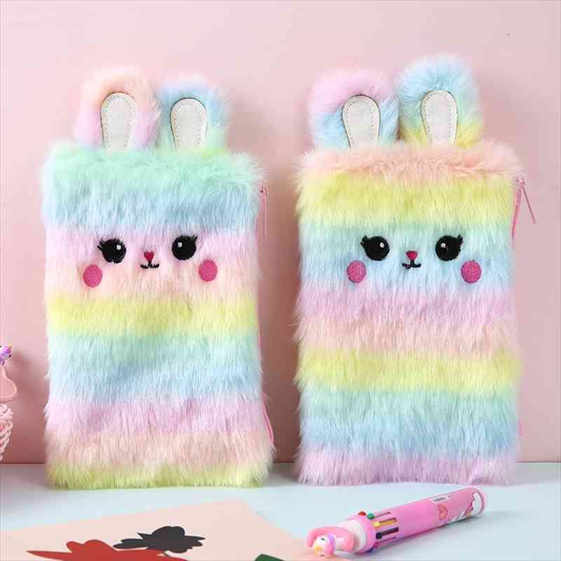 student cartoon rabbit pencil cosmetic bags case women small preppy style rainbow fur multi color embroidery zipper makeup bag
student cartoon rabbit pencil cosmetic bags case women small preppy style rainbow fur multi color embroidery zipper makeup bag