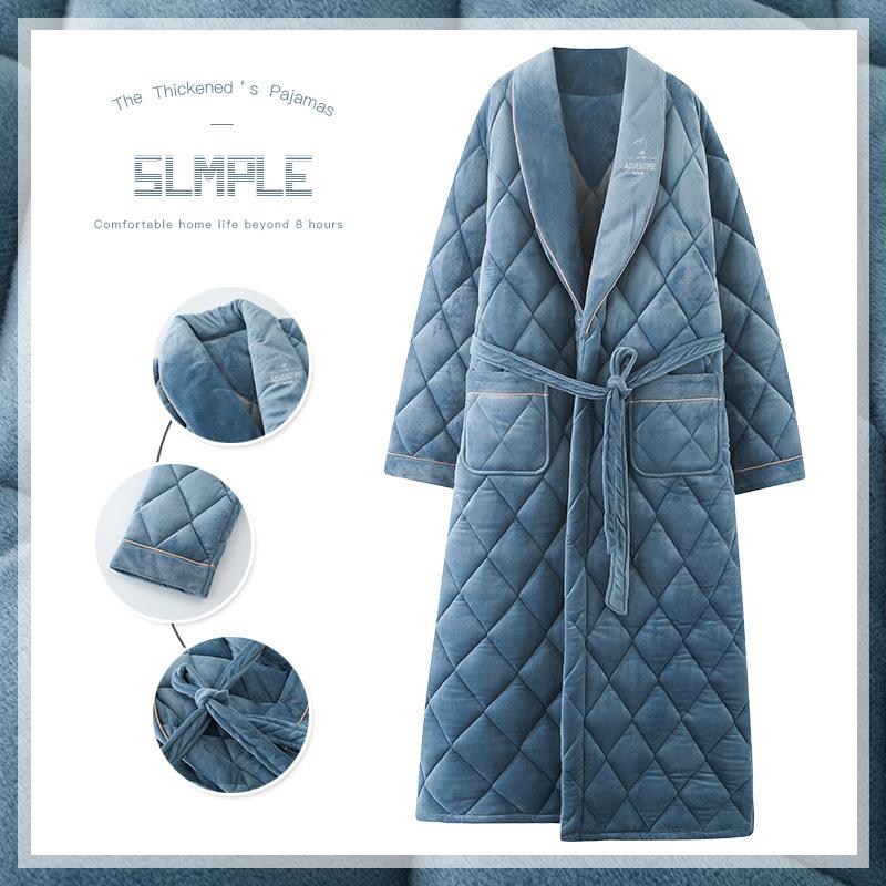 Men's Sleepwear Three-Layer Thick Nightwear Men Kimono Bathrobe Winter Flannel Long Robe Warm Plus Size 3XL Nightgown Male Home Wear, Black;brown
Men's Sleepwear Three-Layer Thick Nightwear Men Kimono Bathrobe Winter Flannel Long Robe Warm Plus Size 3XL Nightgown Male Home Wear, Black;brown