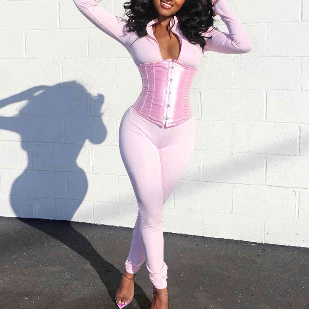 Summer Women Fashion White Maxi Jumpsuits Sexy Long Sleeve& Full Pants Club Out Wear Lady Rompers 210423