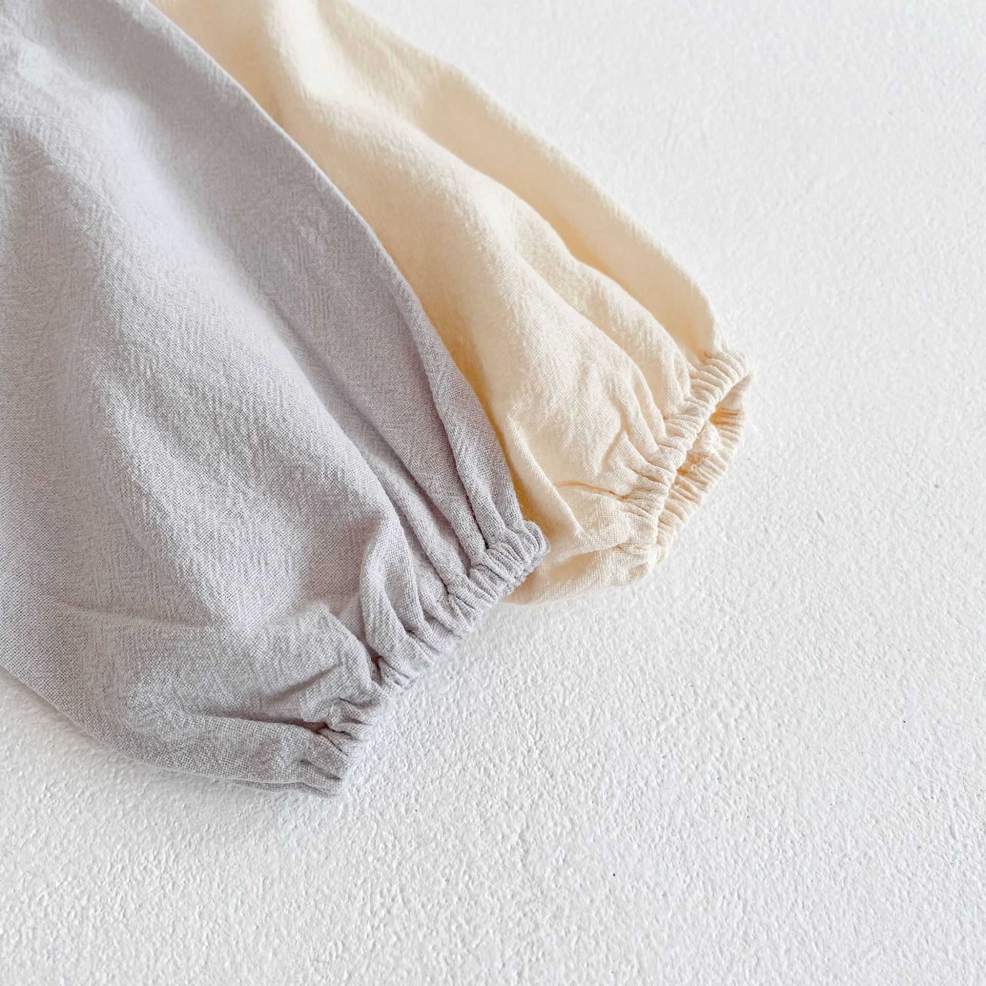 spring baby cotton doll collar solid color models wild loose long-sleeved shirt girls blouses 210702