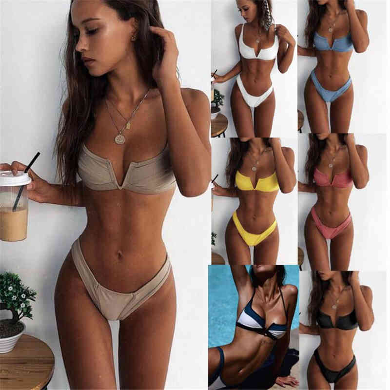 V-neck Style Micro Bikini Push Up Beach Swimsuit Sexy Swimwear Women Badpak Mujer Banador Monokini Maio Biquini Maillot Femme, White;black
V-neck Style Micro Bikini Push Up Beach Swimsuit Sexy Swimwear Women Badpak Mujer Banador Monokini Maio Biquini Maillot Femme, White;black