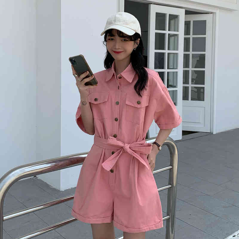 Korean Style Sashes Lapel Female Trendy Rompers Women Summer Straight Bodysuit Short Loose Leisure Cute Holiday Street Chic 210517, Purple
Korean Style Sashes Lapel Female Trendy Rompers Women Summer Straight Bodysuit Short Loose Leisure Cute Holiday Street Chic 210517, Purple