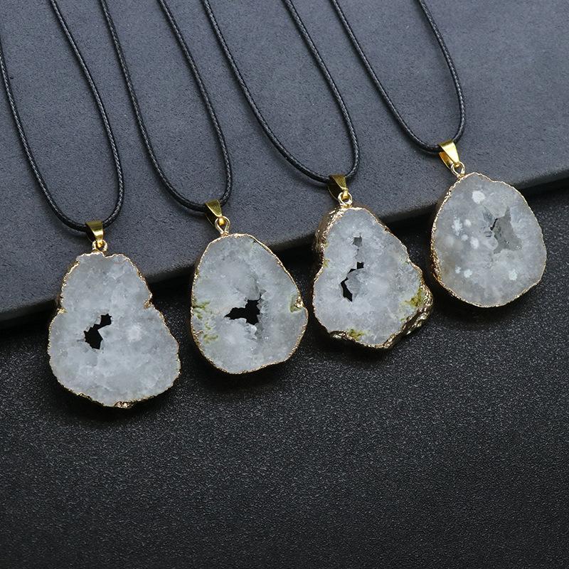 Pendant Necklaces Natural Agates Crystal Raw Mineral Slice Druzy Geode Quartz White Stone Pendants Pendulum Necklace
Pendant Necklaces Natural Agates Crystal Raw Mineral Slice Druzy Geode Quartz White Stone Pendants Pendulum Necklace