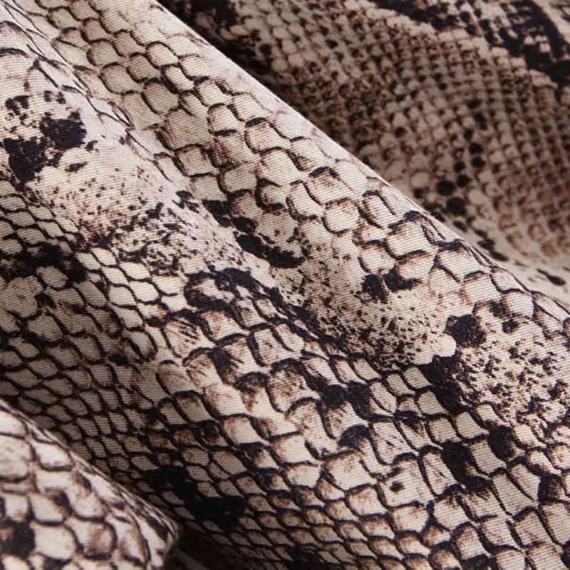 Women Chic Snake Print Blazer Suit Fashion Three Quarter Sleeve Jacket Female Vintage Animal Pockets Veste Femme 210515