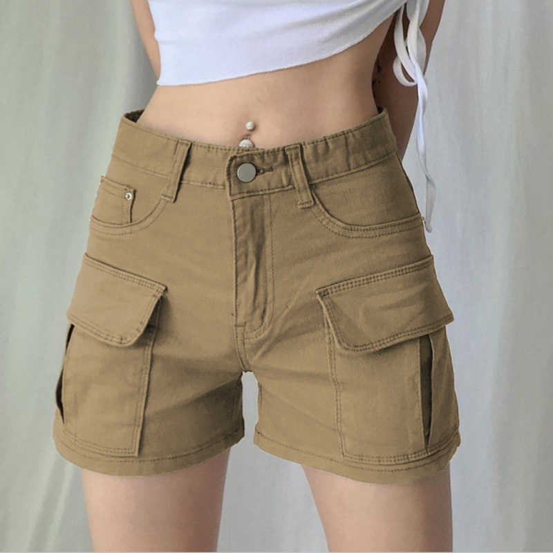 Sexy Safari Style Shorts Women High Waist Straight Casual Loose Cargo Shorts 2021 Summer Sporty Pockets Short Trousers Y0625, Khaki
Sexy Safari Style Shorts Women High Waist Straight Casual Loose Cargo Shorts 2021 Summer Sporty Pockets Short Trousers Y0625, Khaki
