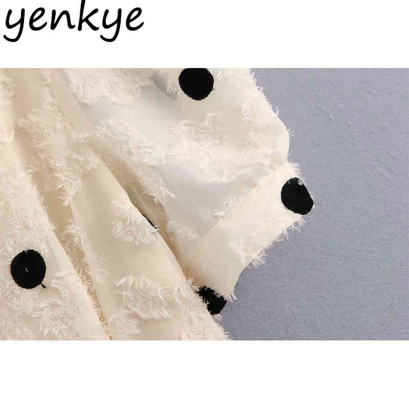 Vintage Polka Dot Women Dress Short Sleeve Square Neck High Waist Slim A-line Sundress Elegant Party Dresses Summer vestido 210515