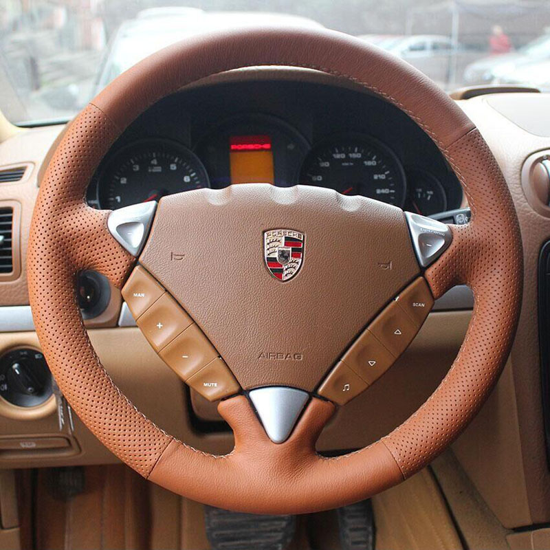 New Pattern All Brown Leather & Brown Thread Steering Wheel Hand Sewing Wrap Cover Fit for Porsche Cayenne 2006-2009
New Pattern All Brown Leather & Brown Thread Steering Wheel Hand Sewing Wrap Cover Fit for Porsche Cayenne 2006-2009