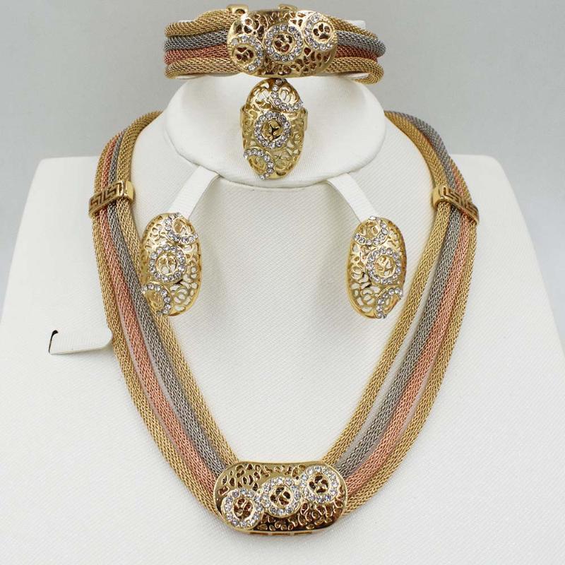 Earrings & Necklace Fashion African Jewelry Sets Women Costume Nigerian Wedding Set Brand Dubai Gold Color Wholesale Design, As pic
Earrings & Necklace Fashion African Jewelry Sets Women Costume Nigerian Wedding Set Brand Dubai Gold Color Wholesale Design, As pic