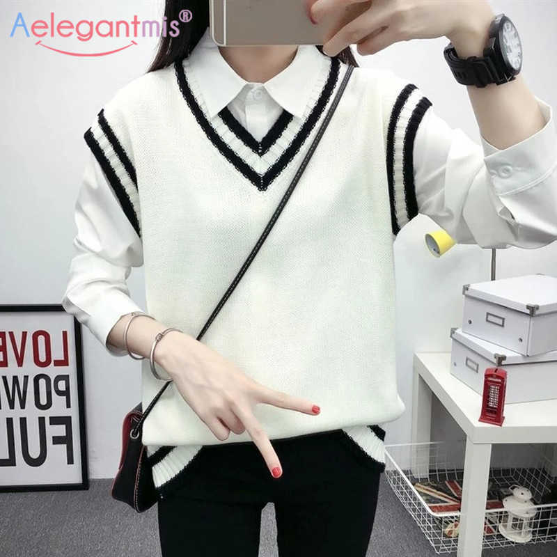 Aelegantmis Preppy Style Vintage Student Knitted Sweater Vest Women Casual Spring Autumn Sleeveless Waistcoats Ladies Korean 210607, White
Aelegantmis Preppy Style Vintage Student Knitted Sweater Vest Women Casual Spring Autumn Sleeveless Waistcoats Ladies Korean 210607, White