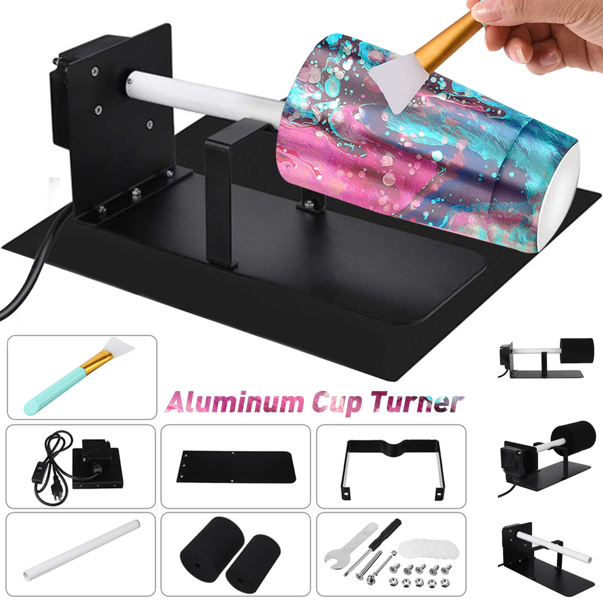 Electric Cup Turner for Crafts Tumbler Spinner Kit Cup Tumbler with Motor Cup Rotator Tools for DIY Epoxy Crafts AC 110v/220v 210430
Electric Cup Turner for Crafts Tumbler Spinner Kit Cup Tumbler with Motor Cup Rotator Tools for DIY Epoxy Crafts AC 110v/220v 210430
