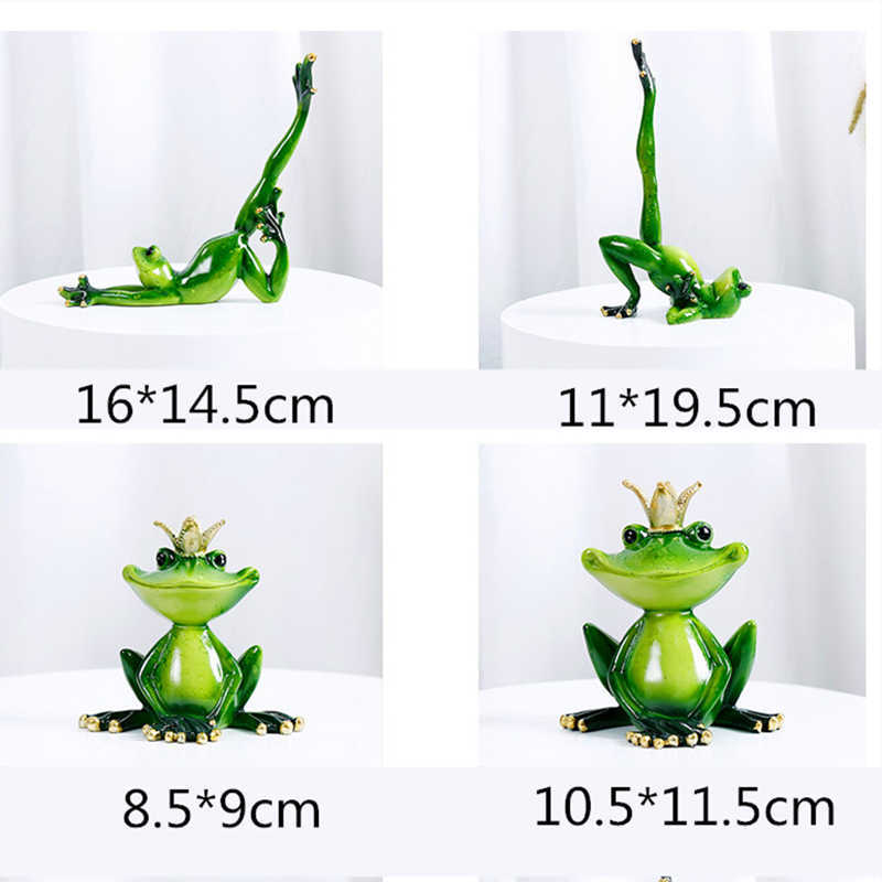 VILEAD Resin Yoga Frog Figurines Garden Crafts Decoration Porch Store Animal Ornaments Room Interior Home Decor Accessories 210804