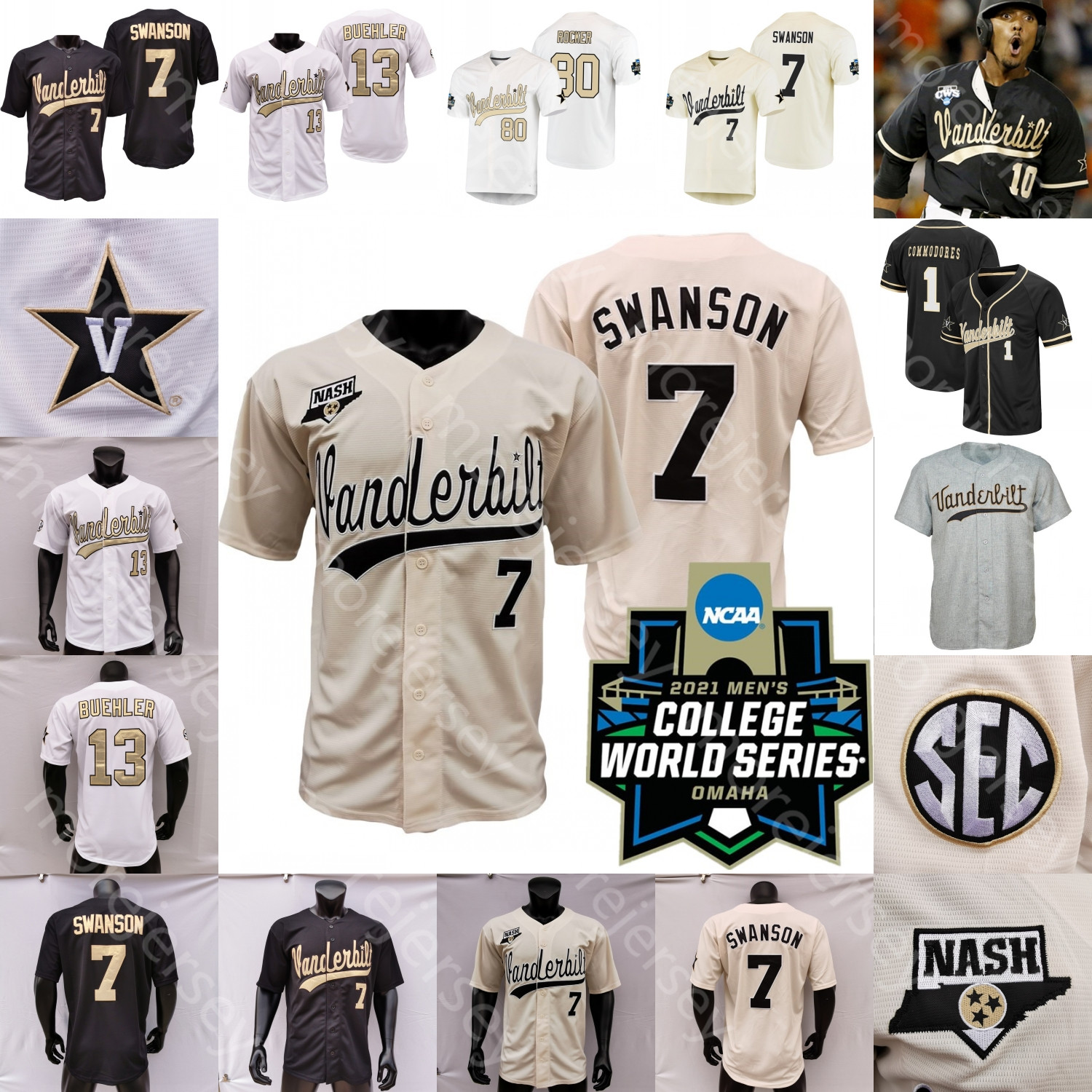 Custom Vanderbilt Commodores Jersey NCAA College Baseball 2021 WS Jack Leiter JJ Bleday Cooper Davis Martin Dansby Swanson Corbin CJ Rodriguez, With 2019 ws patch
Custom Vanderbilt Commodores Jersey NCAA College Baseball 2021 WS Jack Leiter JJ Bleday Cooper Davis Martin Dansby Swanson Corbin CJ Rodriguez, With 2019 ws patch