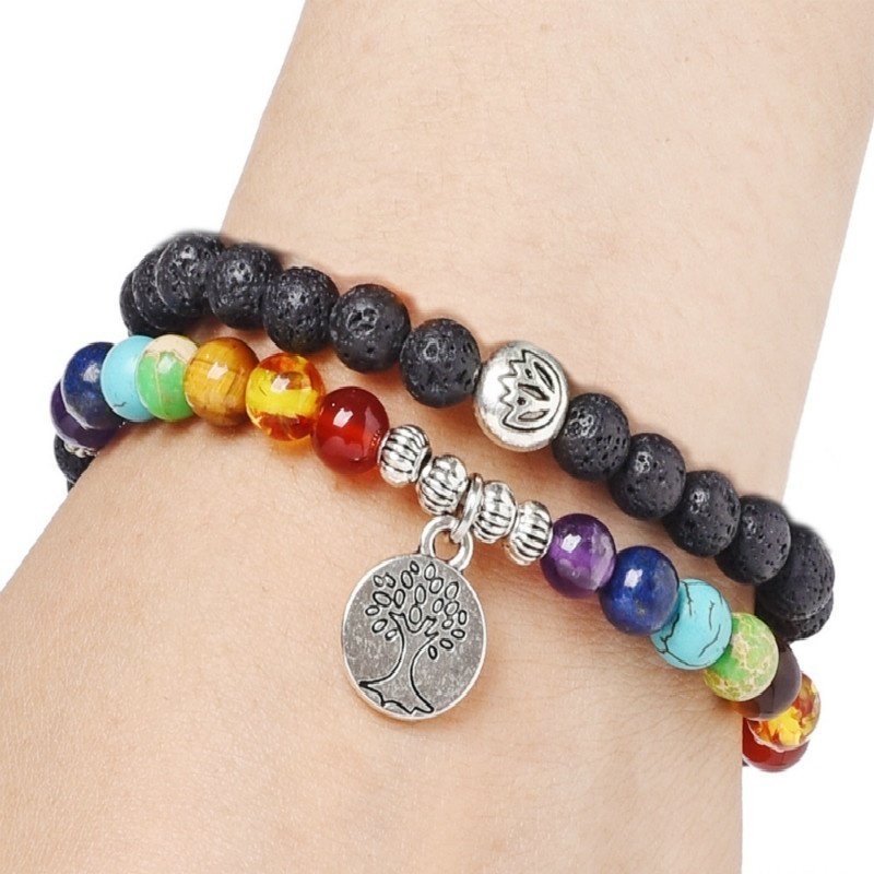 6mm Lava Rock 7 Chakra Tree of Life Pendant Bracelet Religion Healing Balance Beads Buddha Prayer Yoga paired Bracelets, Black
6mm Lava Rock 7 Chakra Tree of Life Pendant Bracelet Religion Healing Balance Beads Buddha Prayer Yoga paired Bracelets, Black