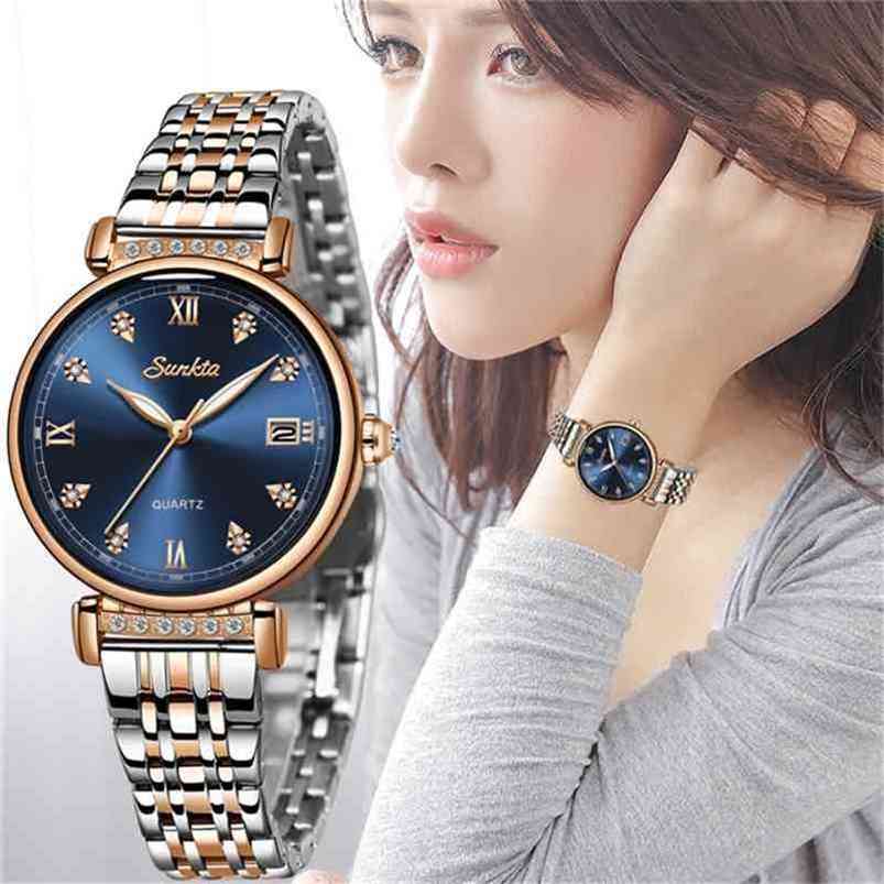 Montre Femme SUNKTA Women Watch Top Luxury Brand Creative Design Steel Women's Wrist Watches Female Clock Relogio Feminino 210720, Rose gold white
Montre Femme SUNKTA Women Watch Top Luxury Brand Creative Design Steel Women's Wrist Watches Female Clock Relogio Feminino 210720, Rose gold white