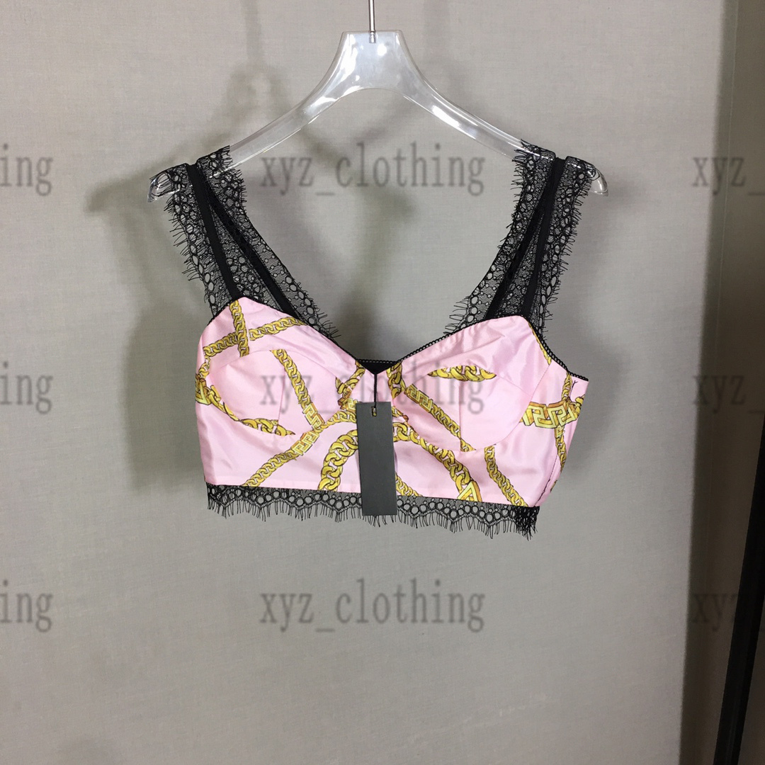 22ss women brand bikini dress vest t shirts + hot shorts set designer womens Two Piece Sets lace strapless top chain print high waist shorts laces suspenders bra summer, Pink
22ss women brand bikini dress vest t shirts + hot shorts set designer womens Two Piece Sets lace strapless top chain print high waist shorts laces suspenders bra summer, Pink