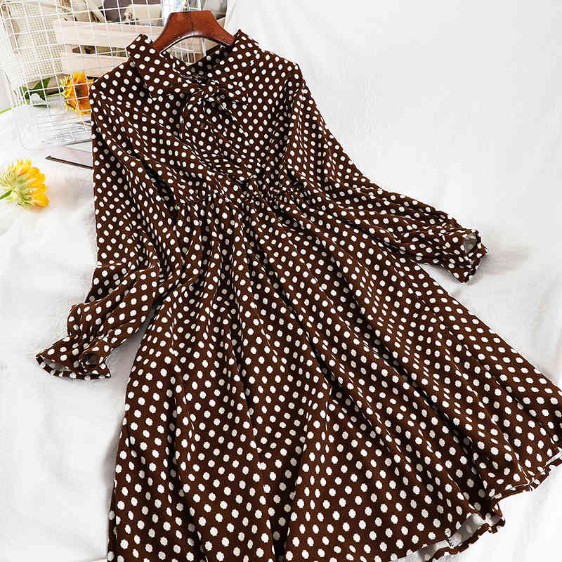 Neploe Woman Dress Autumn Winter Clothes Robe Vintage Floral Vestidos Slim Waist Temperament Chic Midi Dresses for Women 4G577 210422