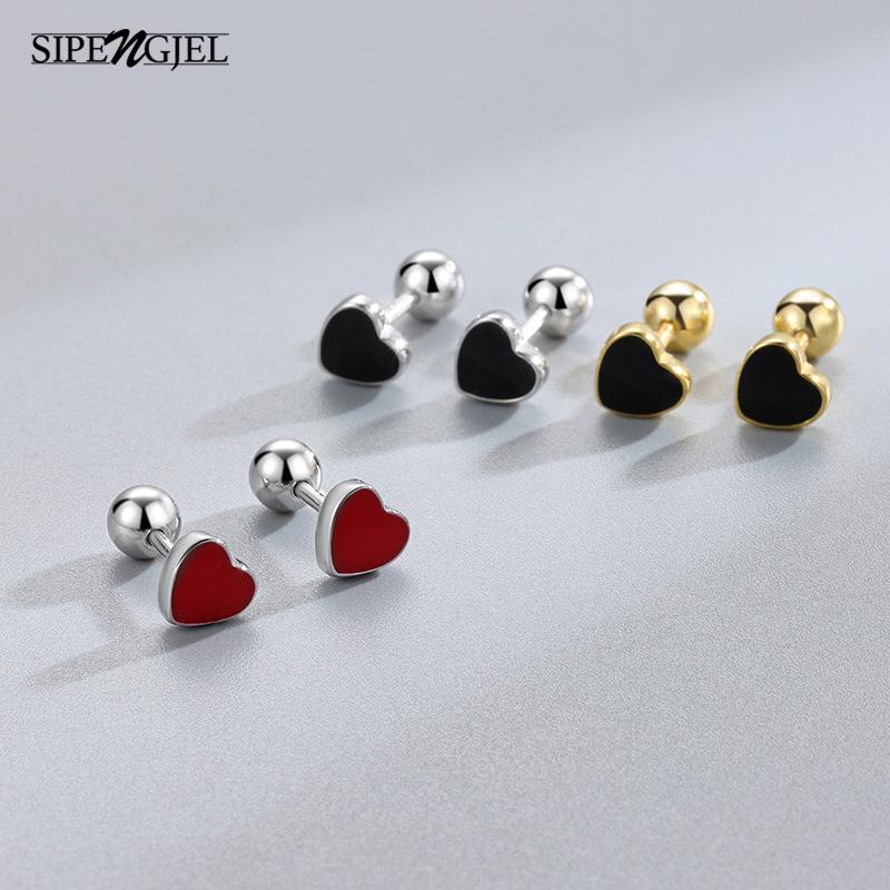 Stud SIPENGJEL Fashion Colorful Enamel Heart Earrings Stainless Steel Screw Studs For Women Piercing Jewelry, Golden;silver
Stud SIPENGJEL Fashion Colorful Enamel Heart Earrings Stainless Steel Screw Studs For Women Piercing Jewelry, Golden;silver