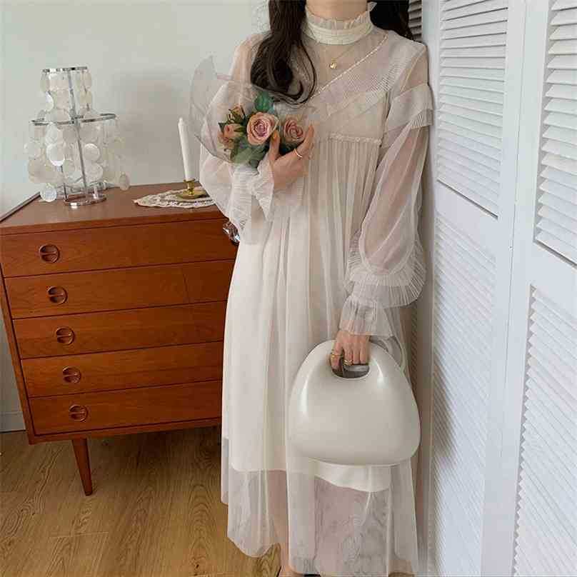 Spring Women French Retro Dress Loose Sweet Two Piece Suit Sets Gentle Elegant Long Chic Female Party 210525, Photo color 
Spring Women French Retro Dress Loose Sweet Two Piece Suit Sets Gentle Elegant Long Chic Female Party 210525, Photo color