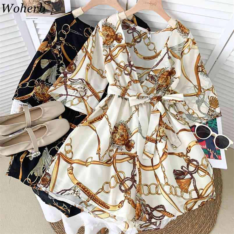 Beach Rompers Women Slim with Bandage Shorts Playsuits Fashion Print Bodysuits Woman Sexy V-neck Jumpsuit Overalls Femme 210519, White
Beach Rompers Women Slim with Bandage Shorts Playsuits Fashion Print Bodysuits Woman Sexy V-neck Jumpsuit Overalls Femme 210519, White