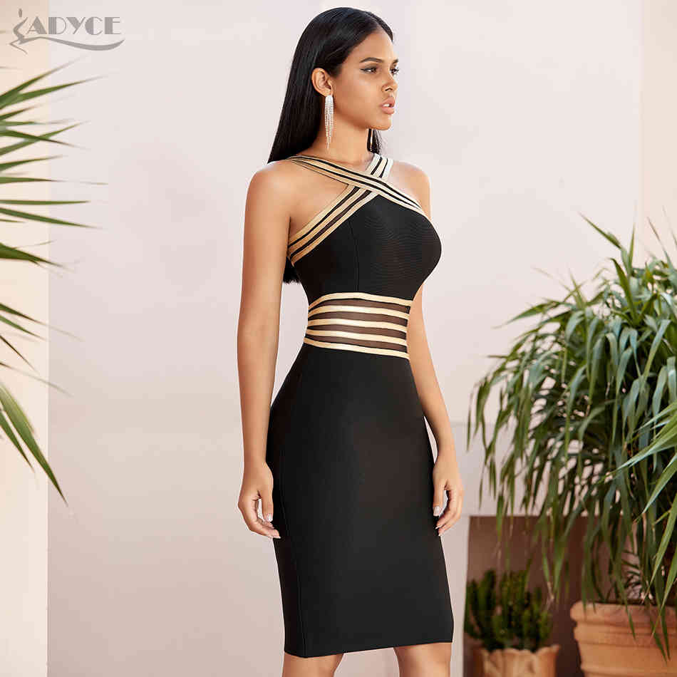 Summer Halter Lace Bandage Dress Women Sexy Hollow Out Bodycon Club Celebrity Evening Runway Party Vestido 210423