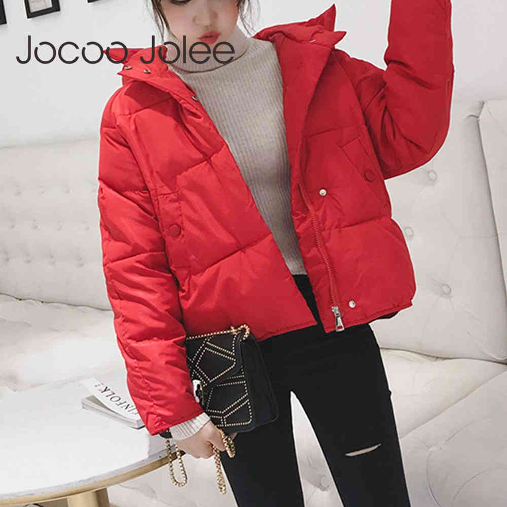Women Fashion Korean Loose Short Coat Solid Warm Thick Jackets Casual Padded Cotton Parkas Plus Size Outwear 210428