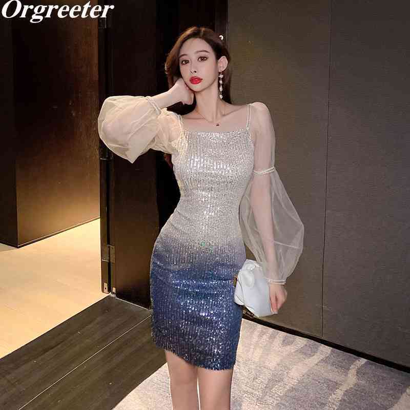 Temperament Ladies Embroidered Sequin Sheath Pencil Dress Summer Mesh Puff sleeve Stitching Bodycon Mini Women 210525, Blue
Temperament Ladies Embroidered Sequin Sheath Pencil Dress Summer Mesh Puff sleeve Stitching Bodycon Mini Women 210525, Blue