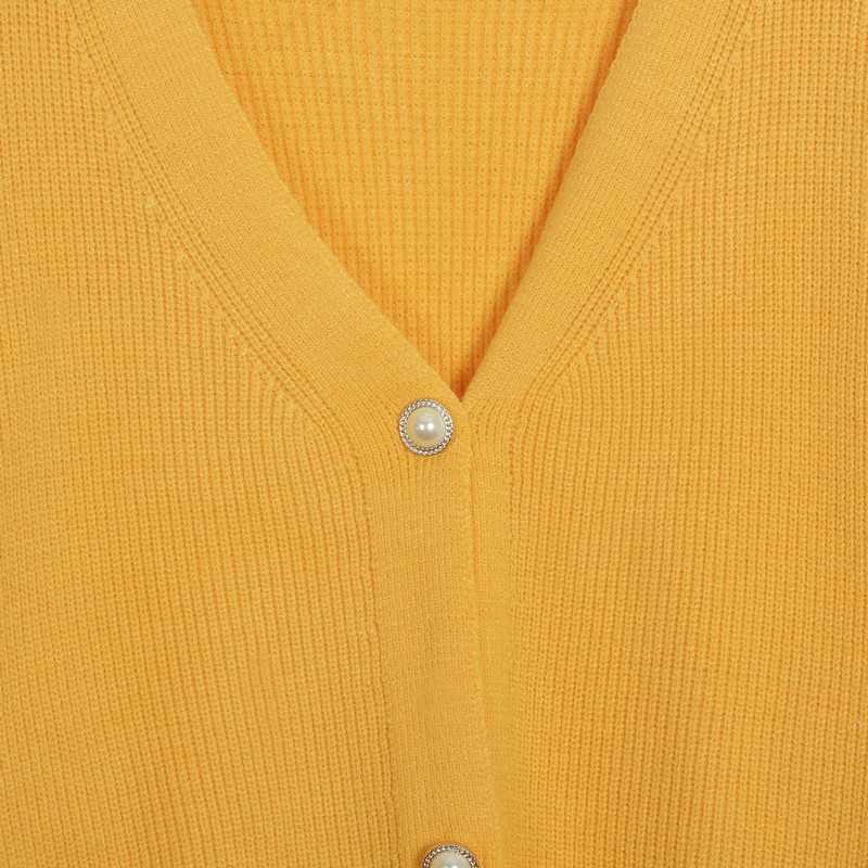 Wixra Women Oversized Single Breasted Lantern Sleeve Cardigan Autumn Winter Button Knitwear Loose Sweater 210918