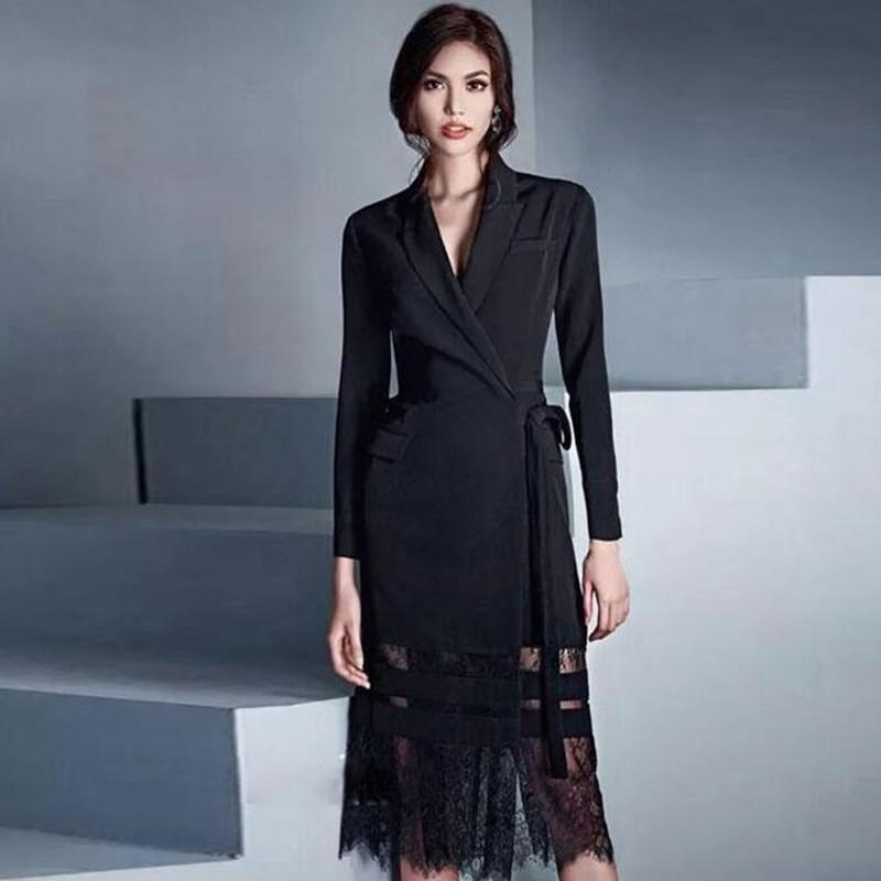 Dress Suit Women High Quality Elegant Runway Luxury Designers Long Blazer Jacket Ladies Black Lace Splice Femme Robe Work Dresses
Dress Suit Women High Quality Elegant Runway Luxury Designers Long Blazer Jacket Ladies Black Lace Splice Femme Robe Work Dresses