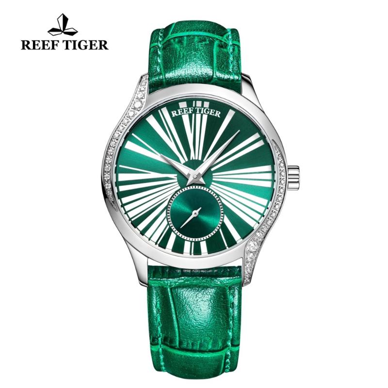 Wristwatches 2021 Reef Tiger/RT Women Fashion Watch Top Automatic Watches Green Leather Strap Diamond RGA1561, Slivery;brown
Wristwatches 2021 Reef Tiger/RT Women Fashion Watch Top Automatic Watches Green Leather Strap Diamond RGA1561, Slivery;brown