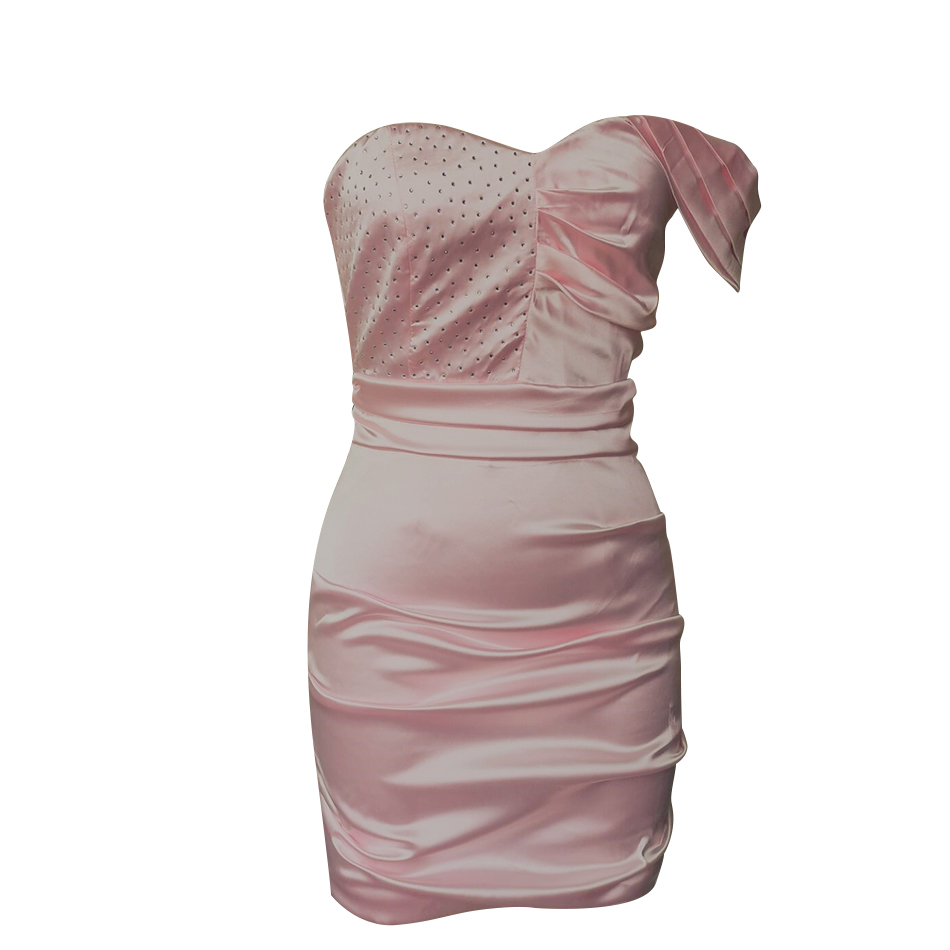 Summer Fashion One Shoulder White Mini Dress Sexy Sleeveless Women Club Celebrity Runway Party Dresses Vestidos 210423