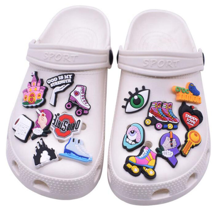 Skates shape Croc charms pvc soft rubber shoecharms for clog charm bracellet wristband decor buckle
Skates shape Croc charms pvc soft rubber shoecharms for clog charm bracellet wristband decor buckle