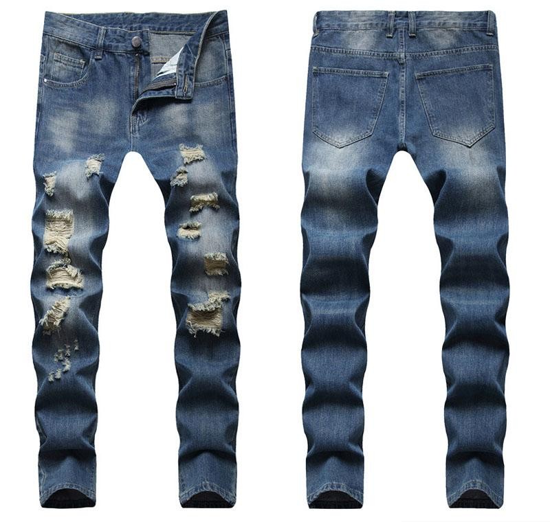 Men Ripped Slim Fit Jeans Hole Destroyed Skinny Straight Leg Washed Frayed Motocycle Denim Pants Stretch Biker Men's Distressed Trousers
Men Ripped Slim Fit Jeans Hole Destroyed Skinny Straight Leg Washed Frayed Motocycle Denim Pants Stretch Biker Men's Distressed Trousers