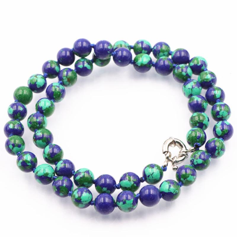 Chokers Charming Lapis Lazuli Chrysocolla Azurite Beads Necklace 8 10mm Round Stone Chain Strand Necklaces For Women Gift Jewelry A722
Chokers Charming Lapis Lazuli Chrysocolla Azurite Beads Necklace 8 10mm Round Stone Chain Strand Necklaces For Women Gift Jewelry A722