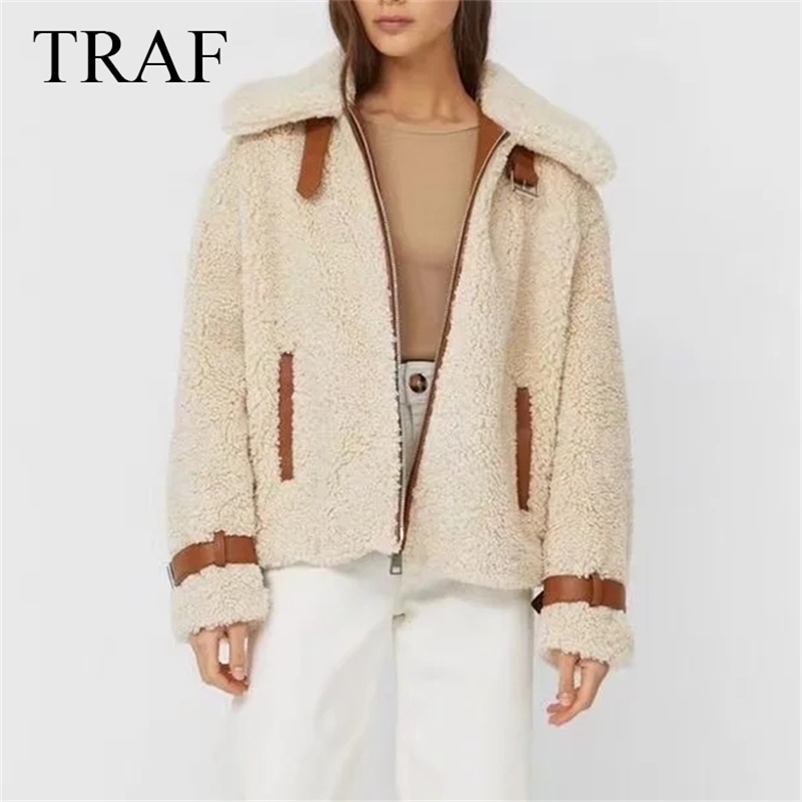 TRAF ZA Women's Jacket Winter Thicken Warm Lambskin Turndown Collar Coat Commute Fashion Overcoat Fluffy Cozy Oversize Outerwear 211108, Beige
TRAF ZA Women's Jacket Winter Thicken Warm Lambskin Turndown Collar Coat Commute Fashion Overcoat Fluffy Cozy Oversize Outerwear 211108, Beige