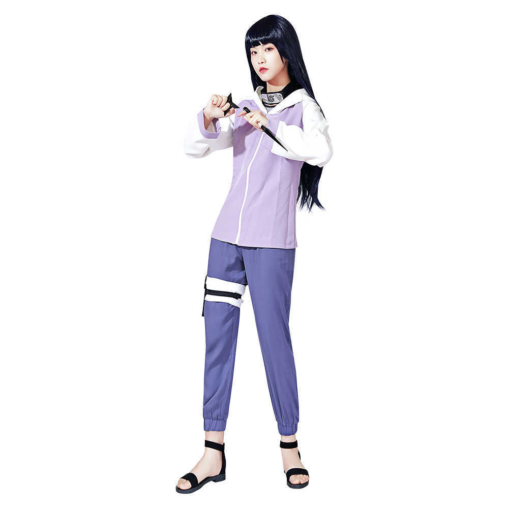 (In Stock) Hyuga Hinata Cosplay Costume Full Set Outfit Halloween Carnival For Women Girls Y0913