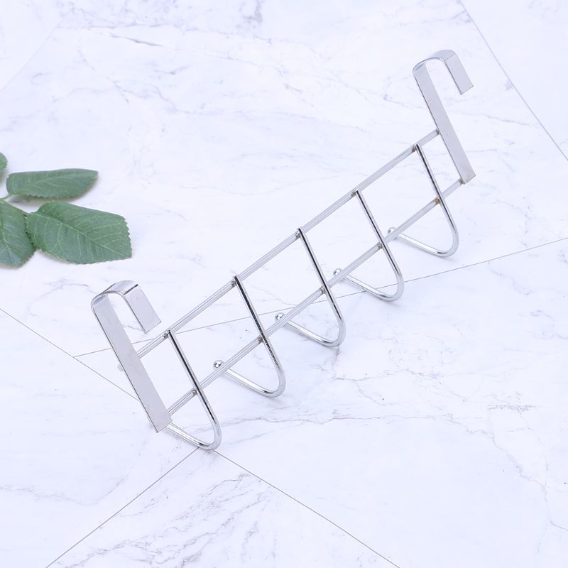 5 Hooks About Door Clothing Hanger Rack Box Door Loop Houder Plank For Home Bathroom Kitchen