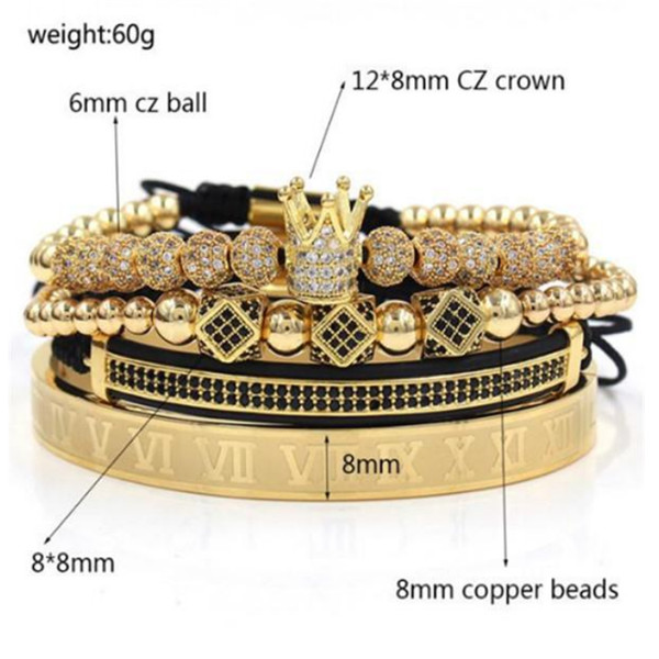 4pcs/set+Roman numeral titanium steel bracelet couple bracelet/crown/for lovers/bracelets for women men luxury jewelry a518, Golden;silver
4pcs/set+Roman numeral titanium steel bracelet couple bracelet/crown/for lovers/bracelets for women men luxury jewelry a518, Golden;silver